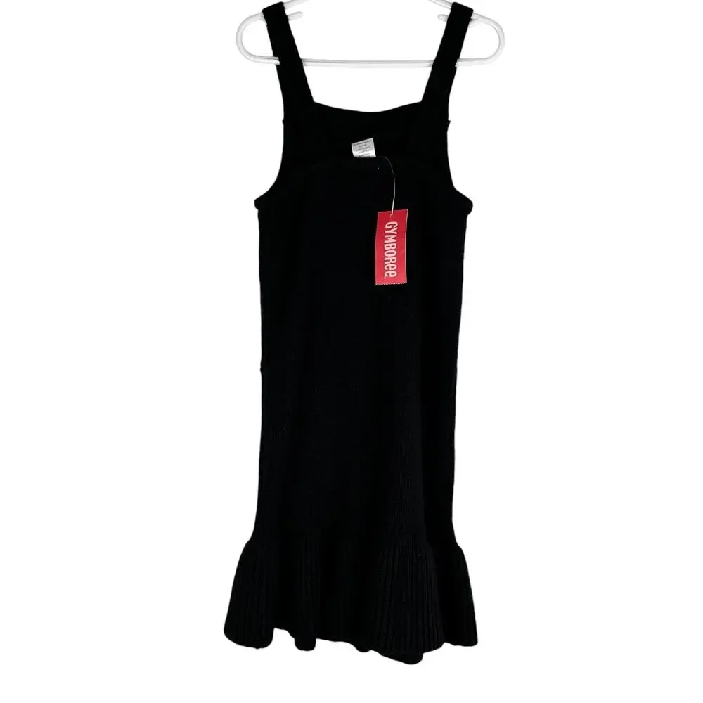 Gymboree Girls Cable Knit Sweater Dress Black 7 Sleeveless New